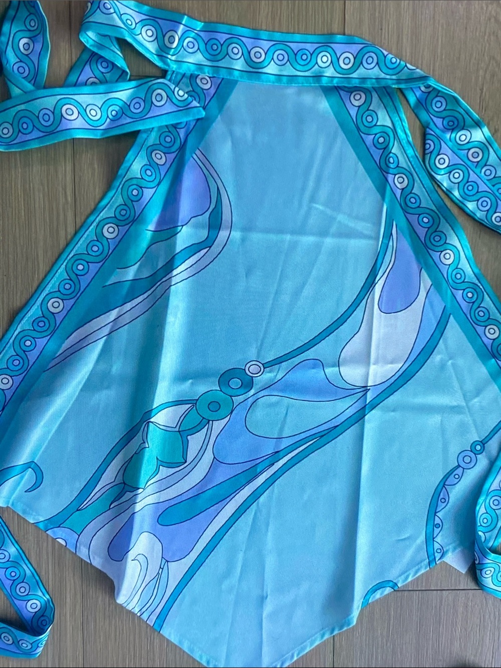 Emilio Pucci Aqua-Turquoise Silk Backless Halter Dress - Picture 6 of 8